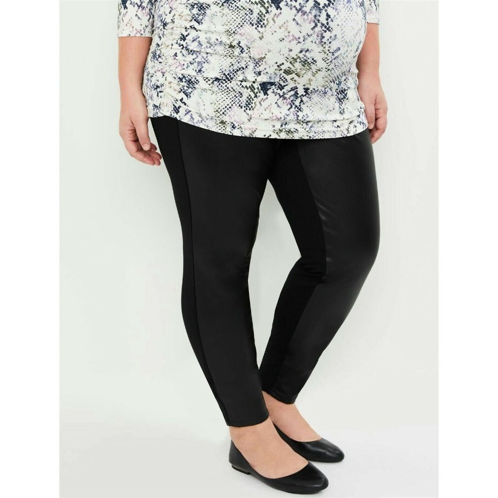 Jessica Simpson NWT Maternity Plus Size Faux Leather Pants size 3X - Picture 8 of 8